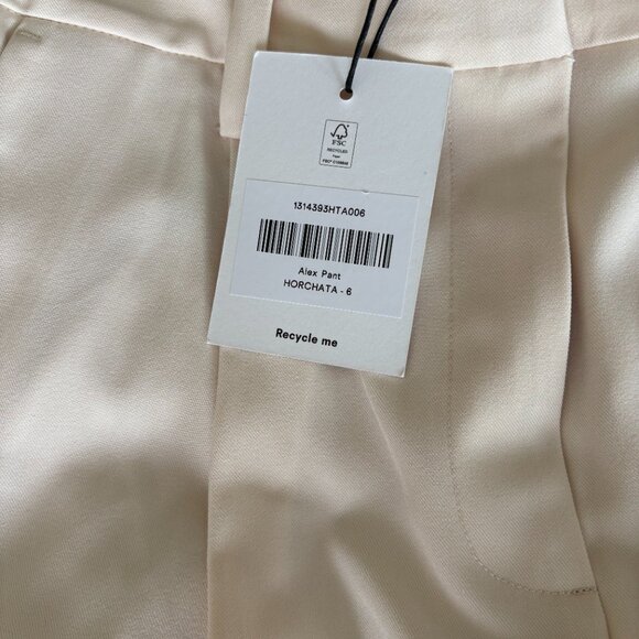 Reformation Alex Mid Rise Pant Ivory - Size 6 - Picture 6 of 7